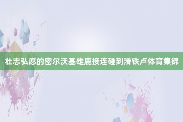 壮志弘愿的密尔沃基雄鹿接连碰到滑铁卢体育集锦