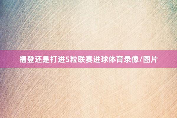 福登还是打进5粒联赛进球体育录像/图片