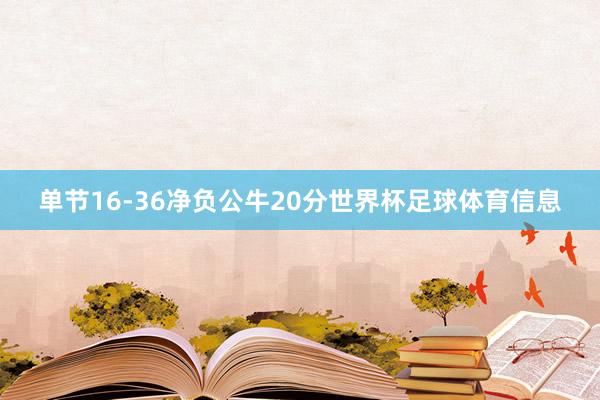 单节16-36净负公牛20分世界杯足球体育信息
