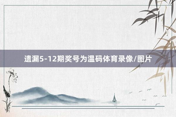遗漏5-12期奖号为温码体育录像/图片