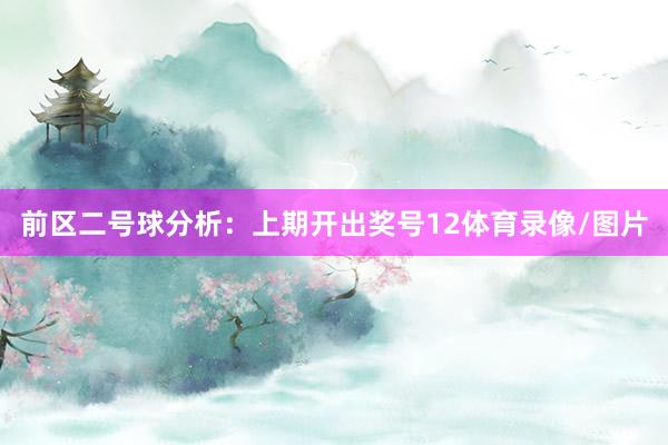 前区二号球分析:上期开出奖号12体育录像/图片