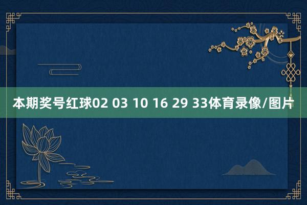 本期奖号红球02 03 10 16 29 33体育录像/图片