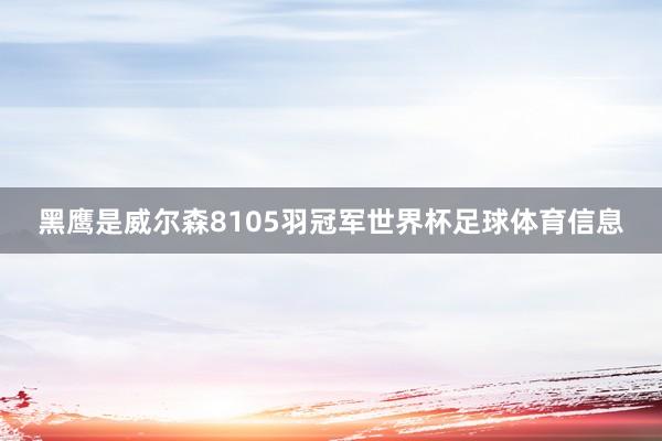 黑鹰是威尔森8105羽冠军世界杯足球体育信息