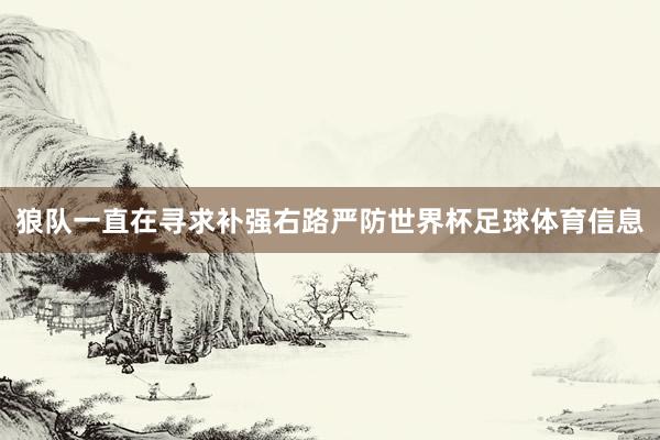 狼队一直在寻求补强右路严防世界杯足球体育信息