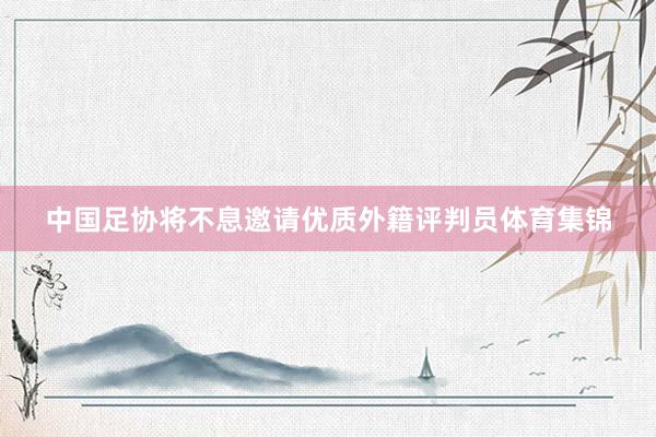 中国足协将不息邀请优质外籍评判员体育集锦