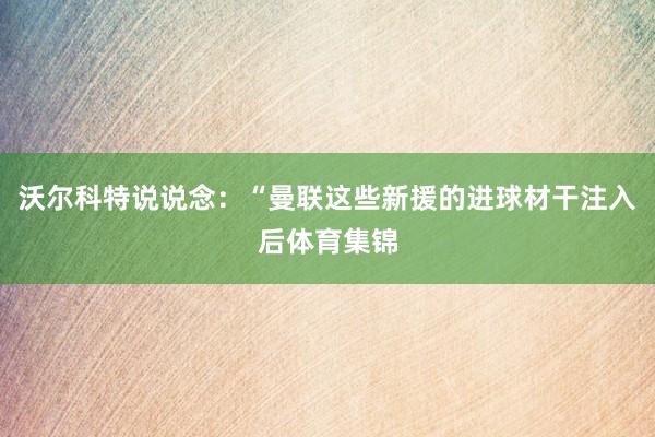 沃尔科特说说念：“曼联这些新援的进球材干注入后体育集锦