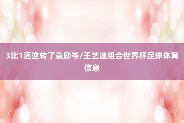 3比1还逆转了袁励岑/王艺迪组合世界杯足球体育信息