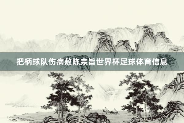 把柄球队伤病敷陈宗旨世界杯足球体育信息