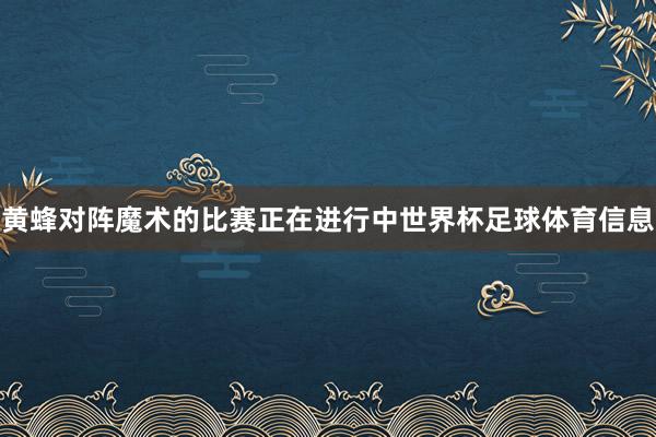 黄蜂对阵魔术的比赛正在进行中世界杯足球体育信息
