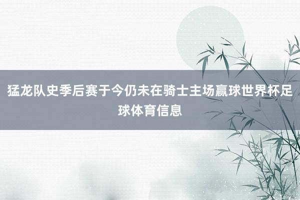 猛龙队史季后赛于今仍未在骑士主场赢球世界杯足球体育信息