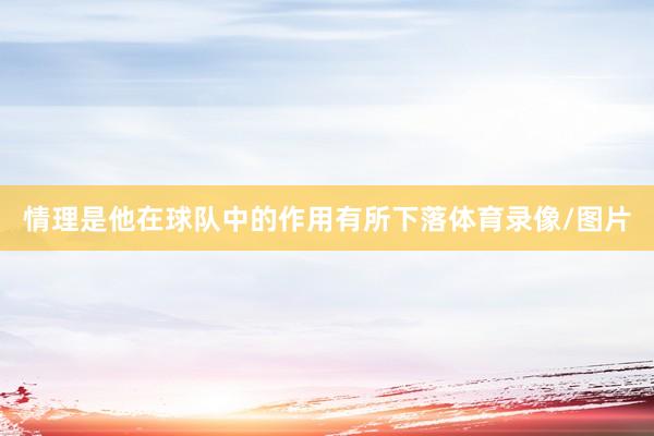 情理是他在球队中的作用有所下落体育录像/图片