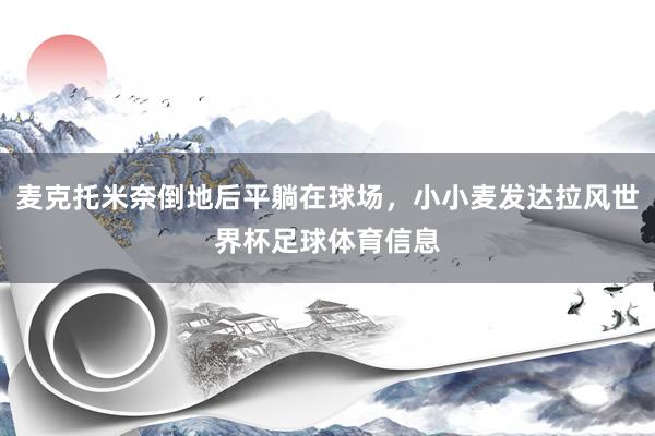 麦克托米奈倒地后平躺在球场,小小麦发达拉风世界杯足球体育信息
